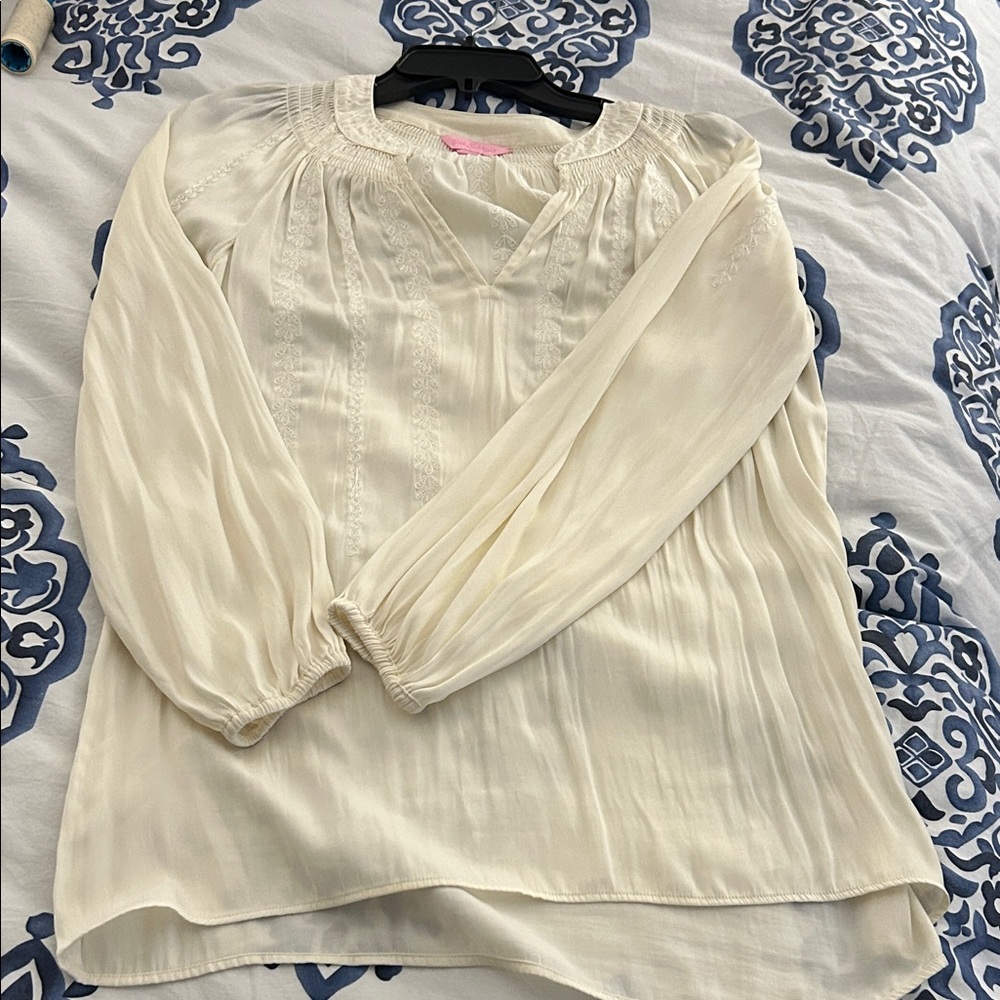 Lilly Pulitzer Cream Silk Blouse